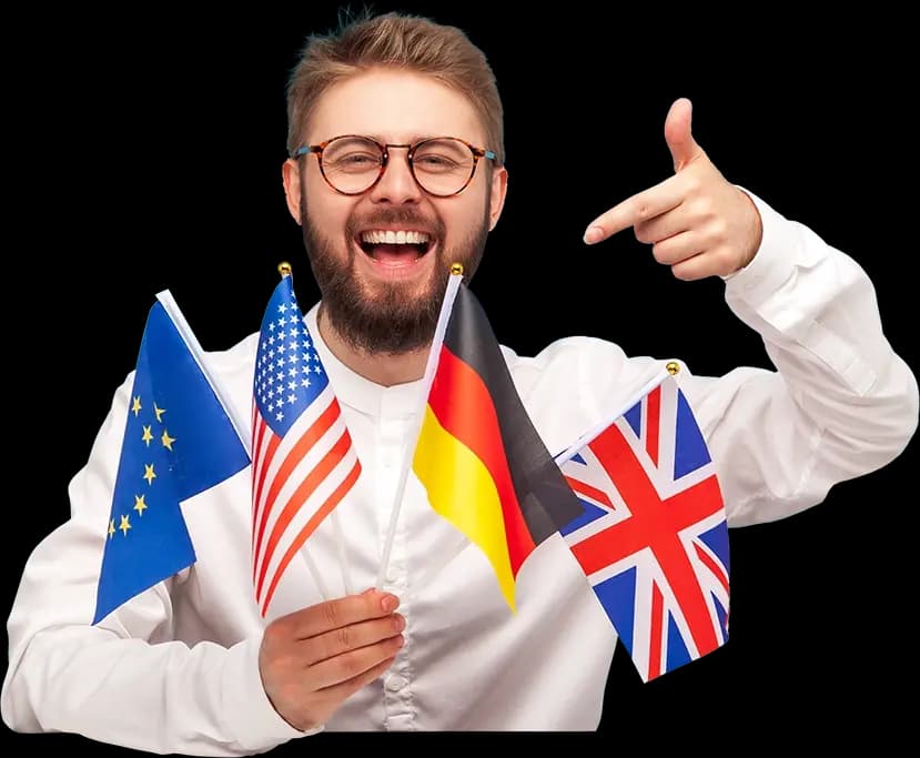 Student holding international flags — Super 7 Visa